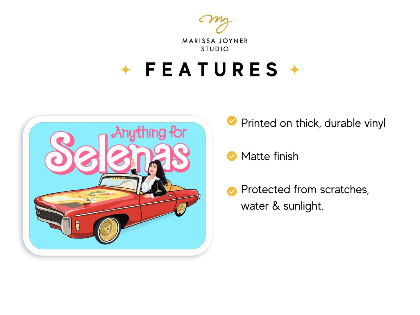Anything for Selenas Lettering Sticker - Marissa Joyner Studio