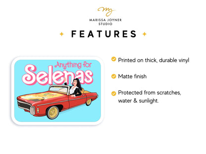 Anything for Selenas Lettering Sticker - Marissa Joyner Studio