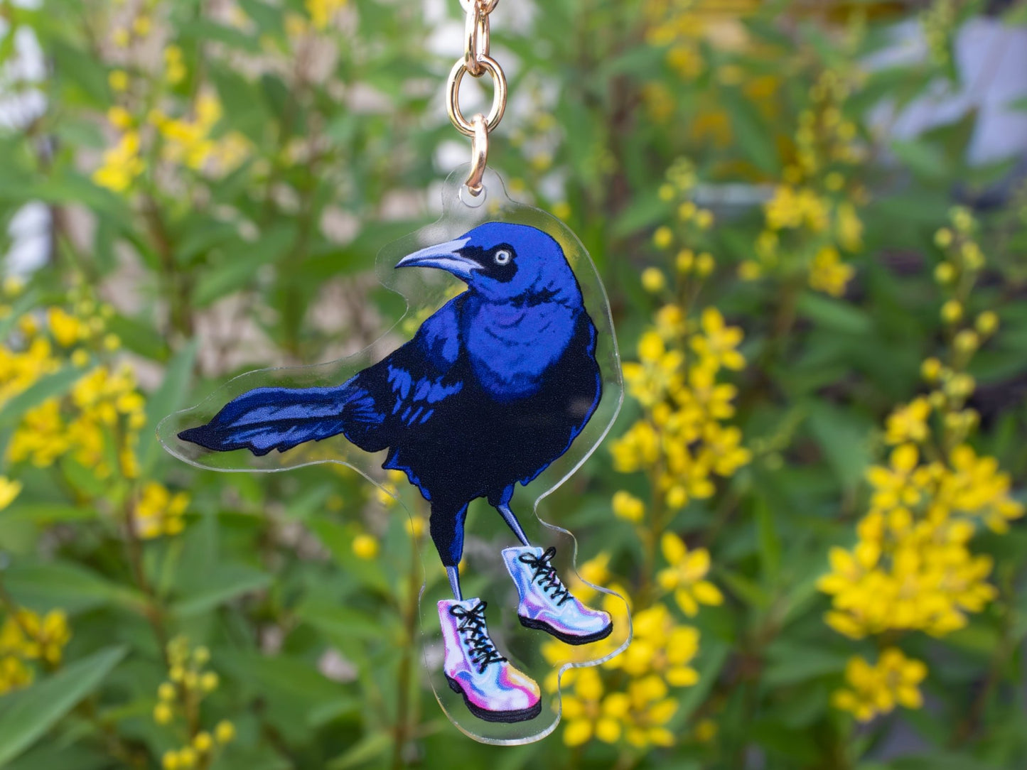 Austin Grackle Bird Keychain - Marissa Joyner Studio