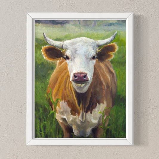 Cow Standing in Field Art Print - Marissa Joyner Studio