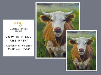 Cow Standing in Field Art Print - Marissa Joyner Studio