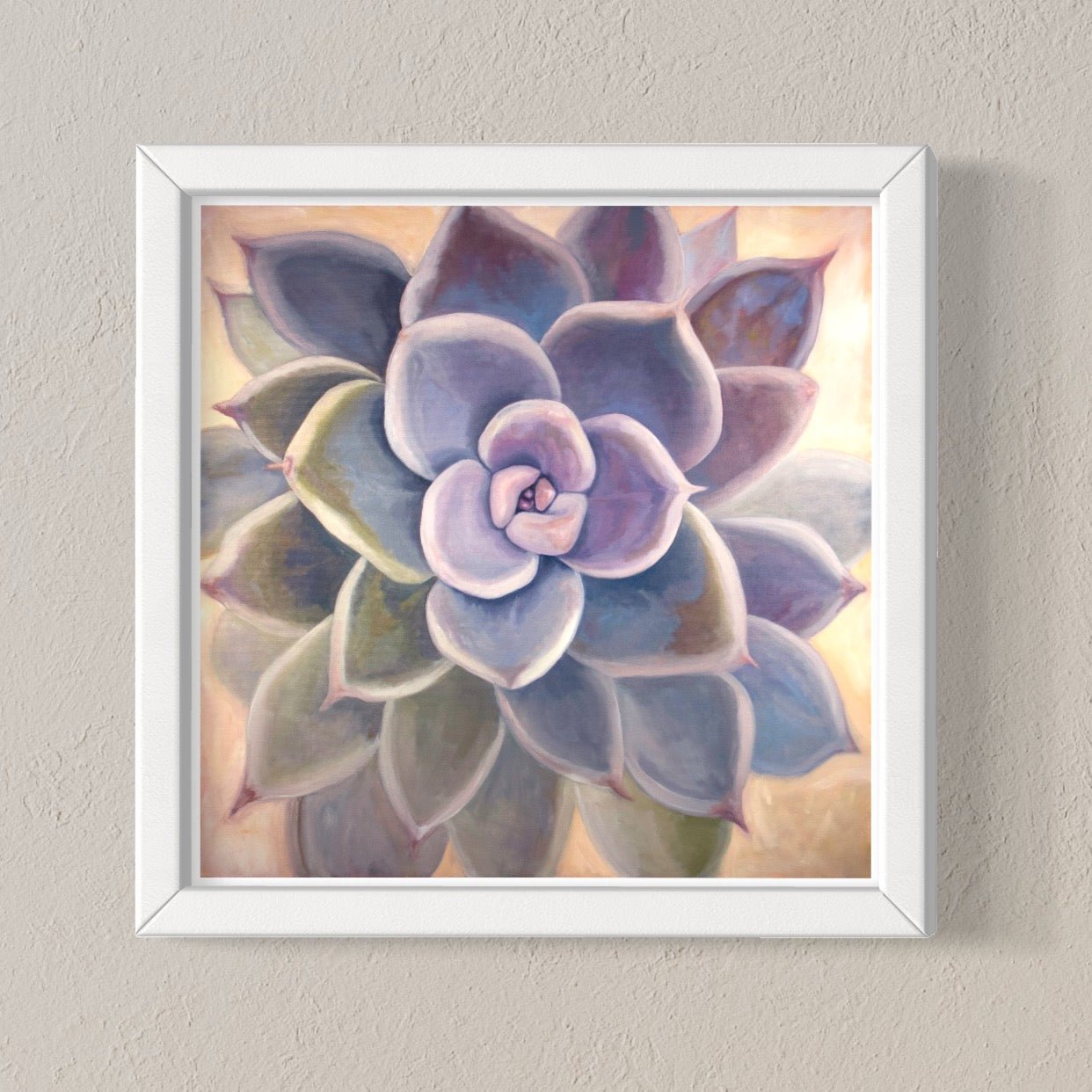 Original Echeveria Succulent Painting, Detailed authentic watercolor painting, 8x8'' original painting, Succulent artwork