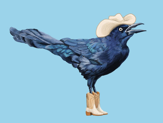 Grackle Cowboy Art Print - Marissa Joyner Studio