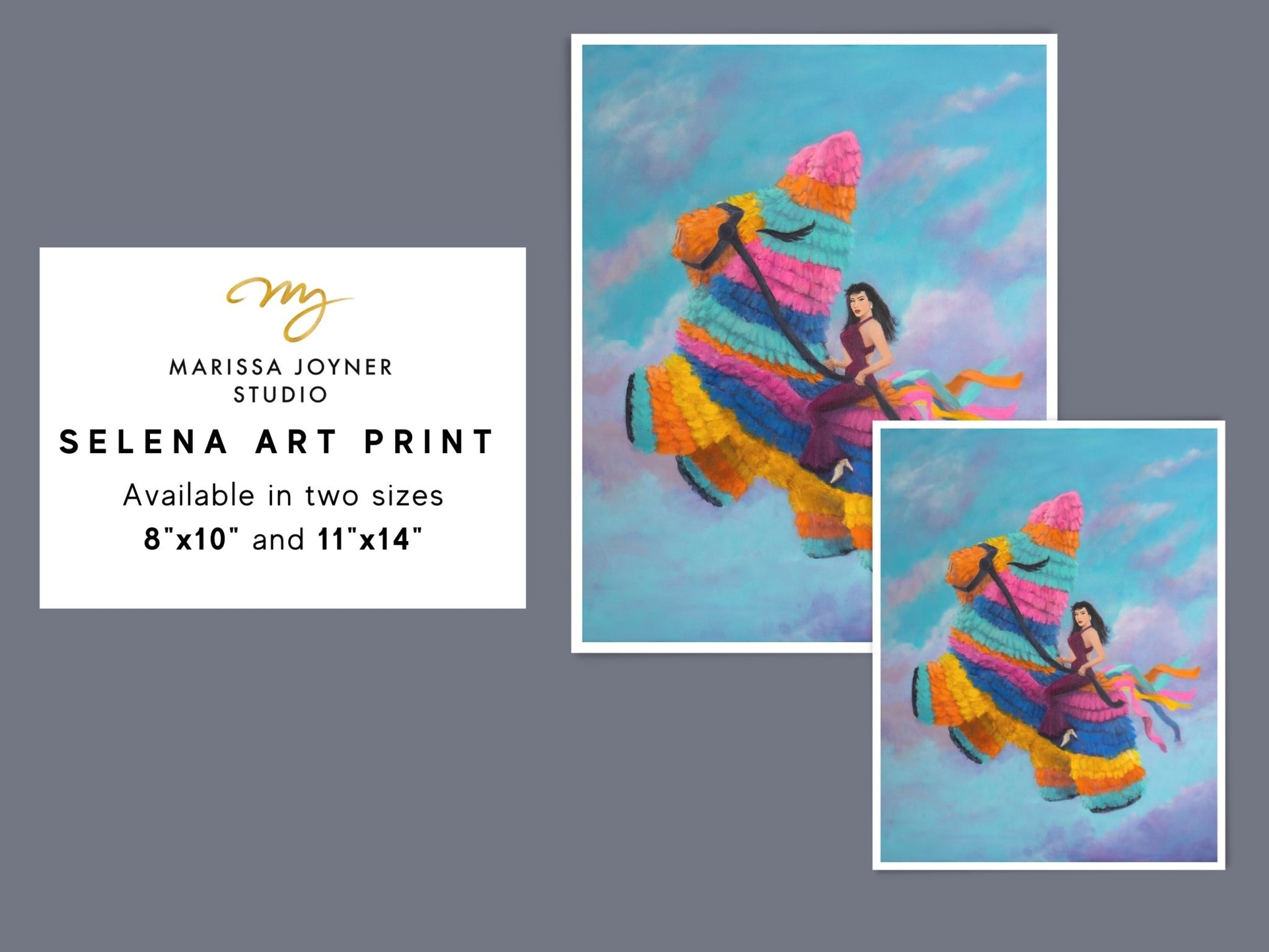Selena Riding Piñata Art Print - Marissa Joyner Studio