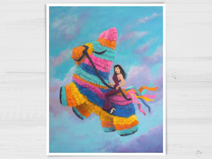 Selena Riding Piñata Art Print - Marissa Joyner Studio