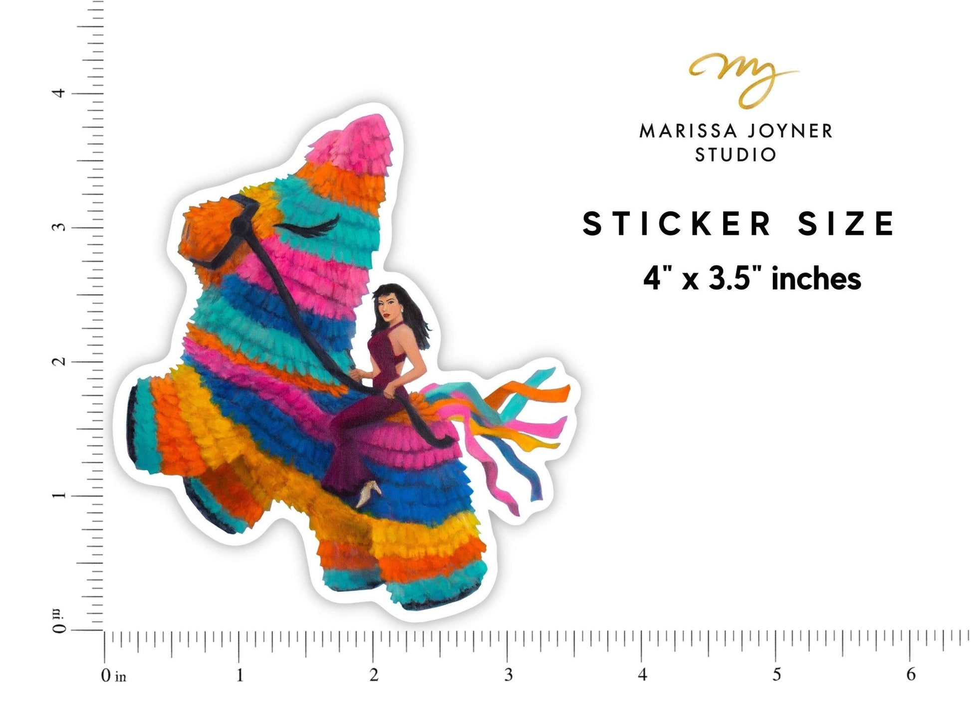Selena Sticker Vinyl | Selena Quintanilla Piñata Sticker | Selena Sticker for Water Bottle - Marissa Joyner Studio