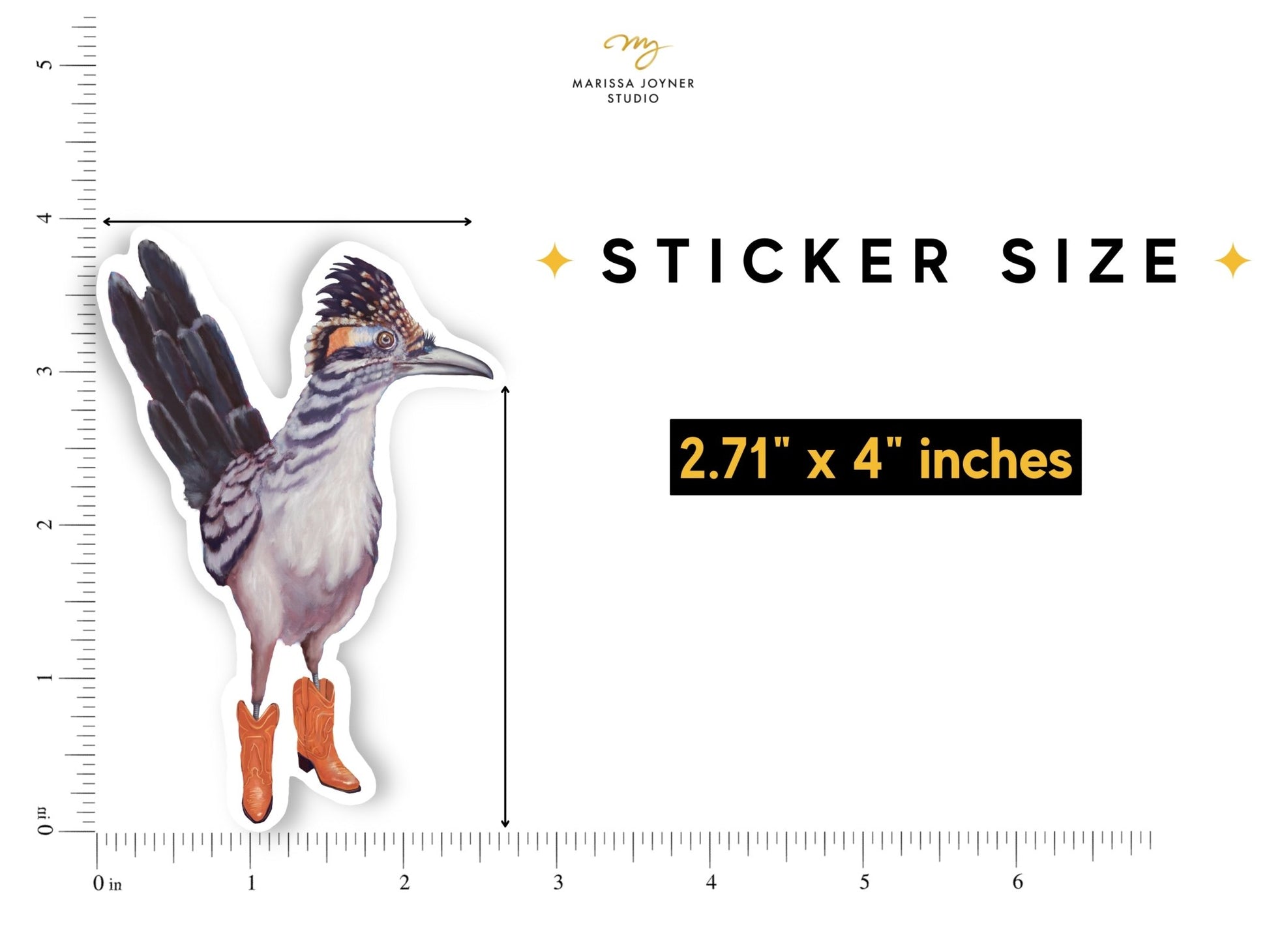 Texas Roadrunner Sticker - Marissa Joyner Studio