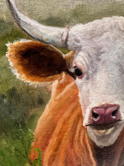 Cow in Field Oil Painting - Marissa Joyner Studio