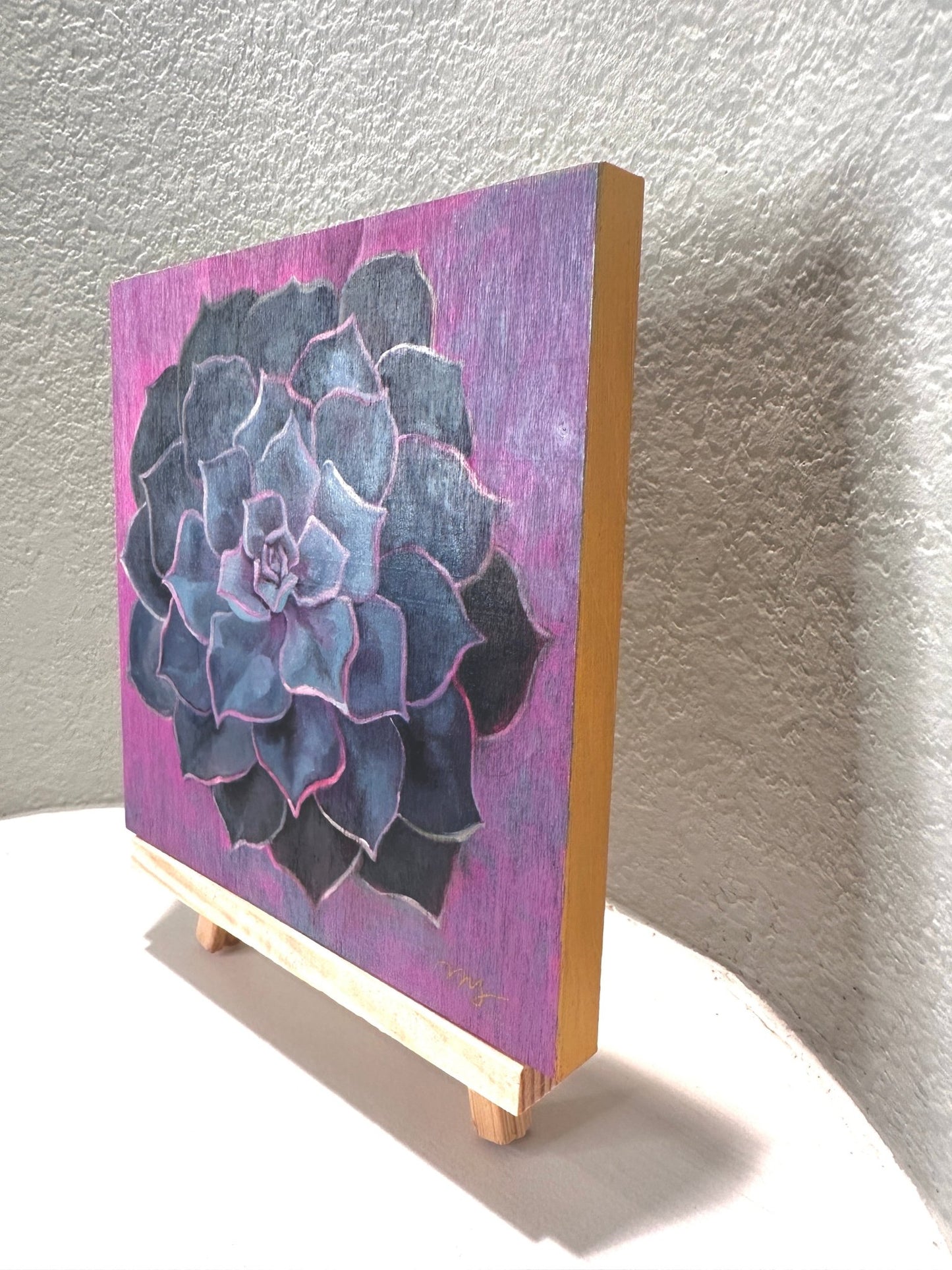 Purple Pearl Succulent Oil Painting - Marissa Joyner Studio