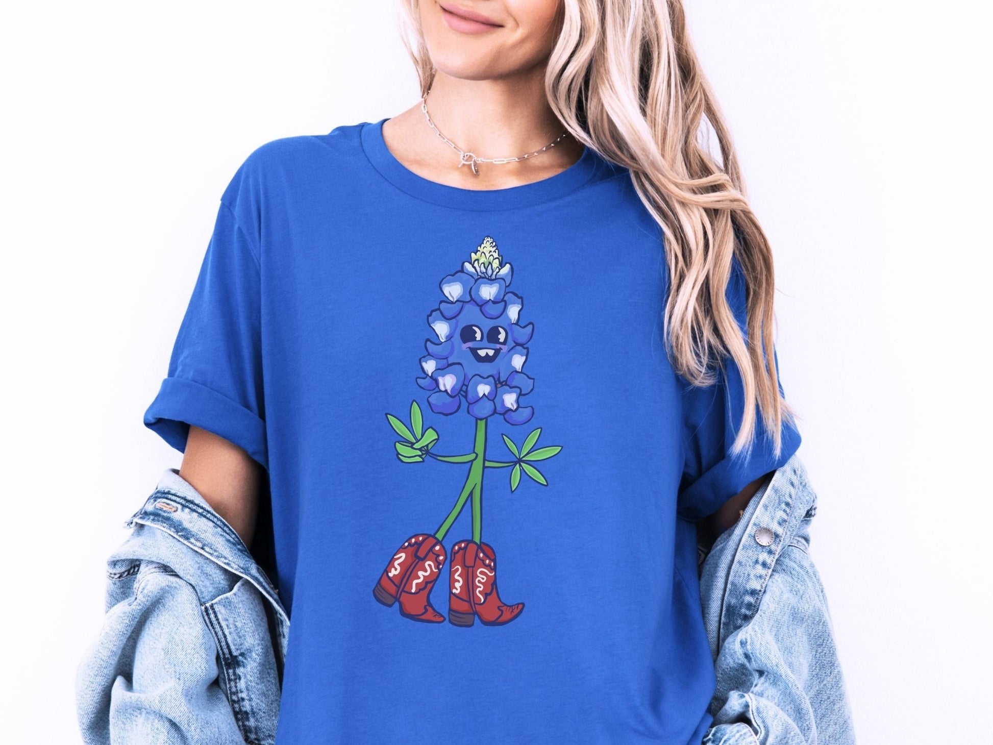 Texas Bluebonnet Cowboy Character T-shirt - Marissa Joyner Studio