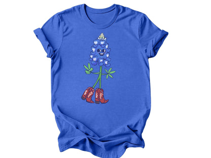 Texas Bluebonnet Cowboy Character T-shirt - Marissa Joyner Studio