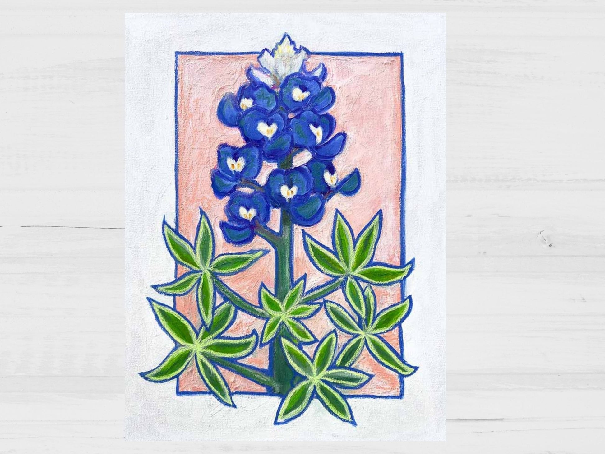 Textured Bluebonnet Art Print - Marissa Joyner Studio