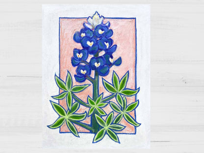 Textured Bluebonnet Art Print - Marissa Joyner Studio