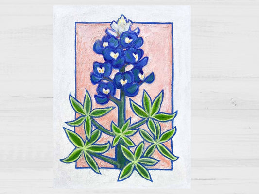 Textured Bluebonnet Art Print - Marissa Joyner Studio