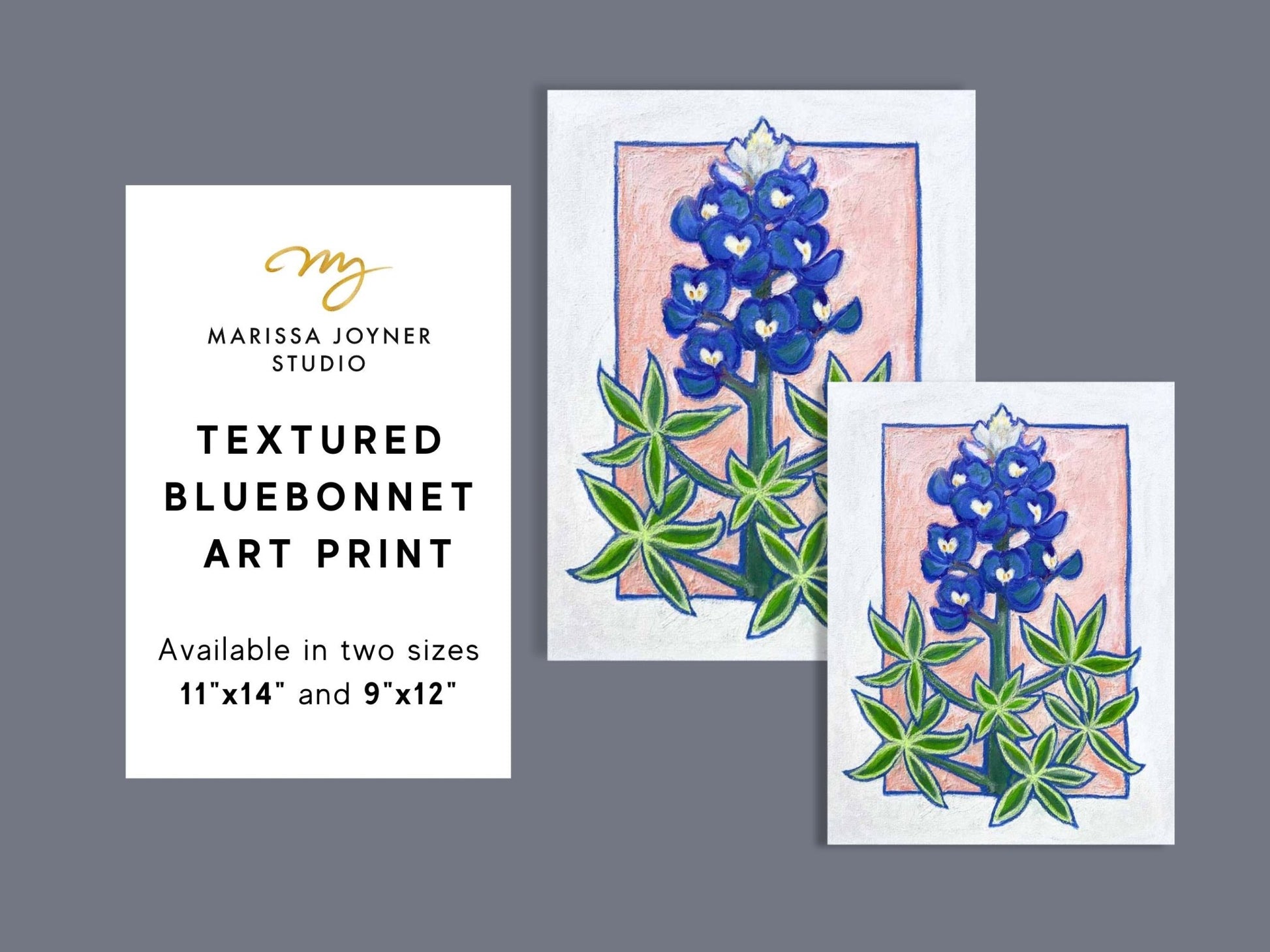 Textured Bluebonnet Art Print - Marissa Joyner Studio