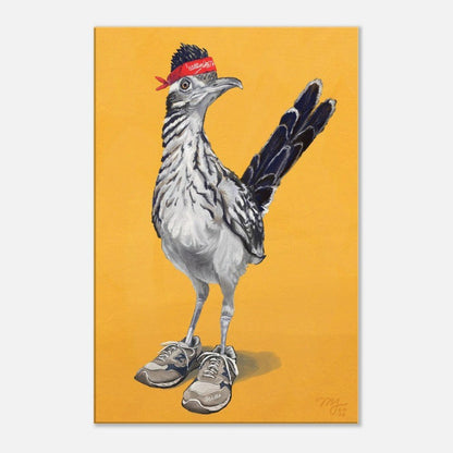 Willie Roadrunner Canvas Print, Country Music Fan Wall Decor, Roadrunner Bird Painting - Marissa Joyner Studio