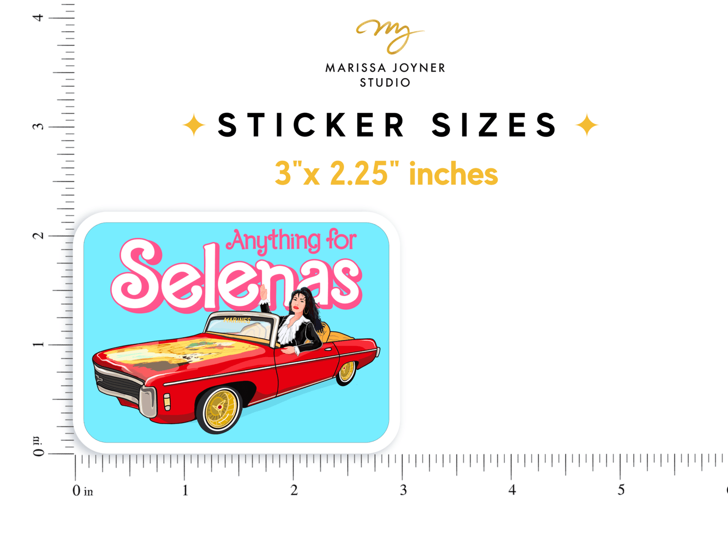 Anything for Selenas Lettering Sticker - Marissa Joyner Studio