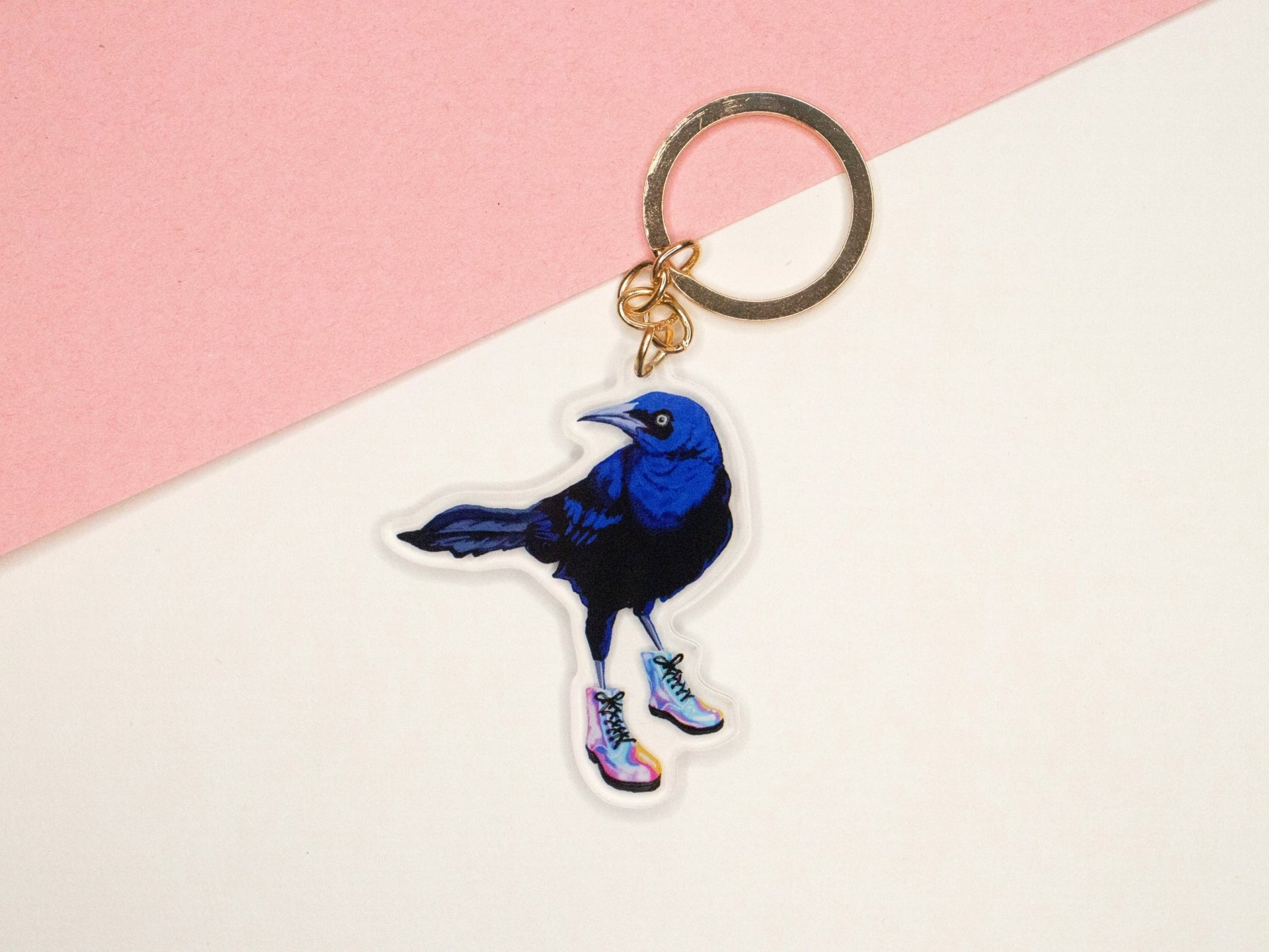 Austin Grackle Bird Keychain - Marissa Joyner Studio