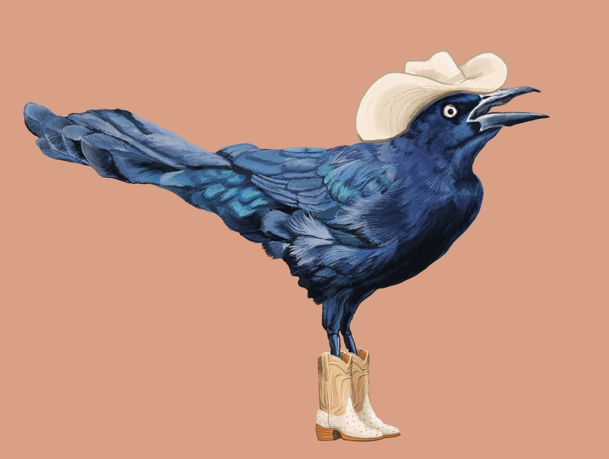 Grackle Cowboy Art Print – Marissa Joyner Studio