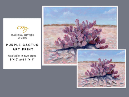 Purple Cactus Landscape Art Print - Marissa Joyner Studio