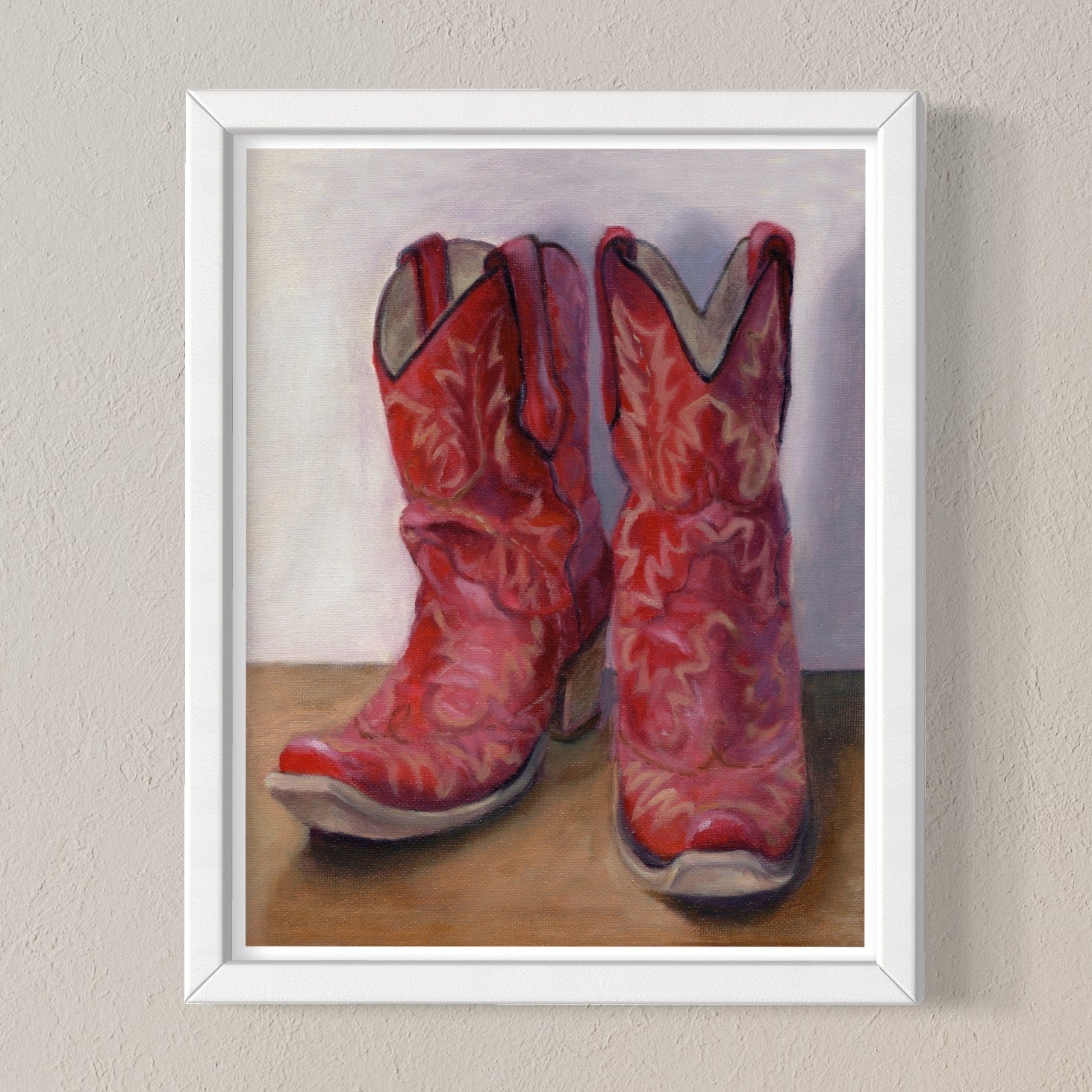 Red Cowboy Boots Art Print - Marissa Joyner Studio